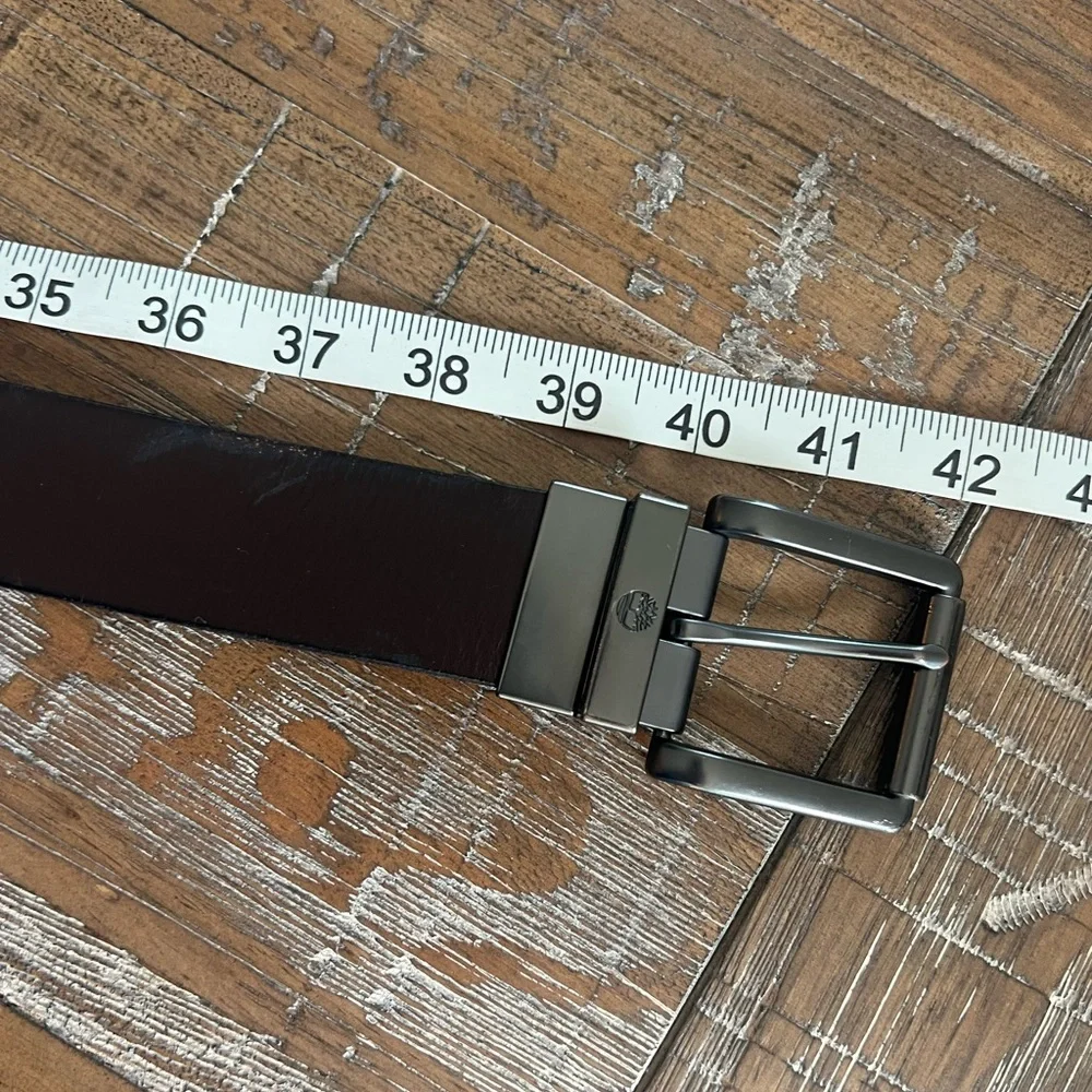 Timberland Reversible Leather Belt Black & Dark Brown Size 40